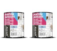 JOVIRA PINTURAS Pintura para Azulejos, Alto Brillo al Agua. Da una imagen nueva a tu cocina y baño. (750 Mililitros, Azul Acero) B-8 (Paquete de 2)