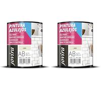 JOVIRA PINTURAS Pintura para Azulejos, Alto Brillo al Agua. Da una imagen nueva a tu cocina y baño. (750 Mililitros, Lino) B-6 (Paquete de 2)