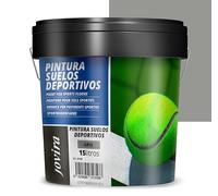 JOVIRA PINTURAS Pintura para Suelos Deportivos. Pistas de tenis, frontón, futbol sala, baloncesto, etc, en hormigón, asfalto y cemento. (15 Litros, Gris) A-19D