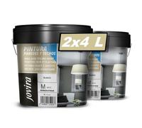 JOVIRA PINTURAS Pintura Paredes y Techos. Pintura mate indicada especialmente para paredes y techos. (2x4 Litros, Blanco) A-30