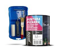 JOVIRA PINTURAS Pintura Pizarra al agua + Minicubeta, Rodillo Espuma, Varilla y Paletina. (750 Mililitros, Negro + Minikit Pizarra) C-38-K