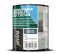 JOVIRA PINTURAS Pintura renovadora para Muebles de Cocina, acabado satinado al agua. Especial para renovar muebles de cocina, puertas, baños, etc. (750 ml, Azul Gris Profundo) T