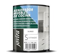 JOVIRA PINTURAS Pintura renovadora para Muebles de Cocina, acabado satinado al agua. Especial para renovar muebles de cocina, puertas, baños, etc. (750 Mililitros, Blanco) K-26