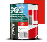 JOVIRA PINTURAS Pintura renovadora para Muebles de Cocina, acabado satinado al agua. Especial para renovar muebles de cocina, puertas, baños, etc. (750 Mililitros, Rojo Coral) K-22
