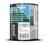 JOVIRA PINTURAS Pintura renovadora para Muebles de Cocina, acabado satinado al agua. Especial para renovar muebles de cocina, puertas, baños, etc. (750 ml, Gris Medio Claro) T