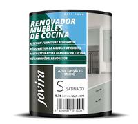 JOVIRA PINTURAS Pintura renovadora para Muebles de Cocina, acabado satinado al agua. Especial para renovar muebles de cocina, puertas, baños, etc. (750 ml, Azul Grisaceo Medio) T