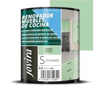 JOVIRA PINTURAS Pintura renovadora para Muebles de Cocina, acabado satinado al agua. Especial para renovar muebles de cocina, puertas, baños, etc. (750 Mililitros, Verde Pastel) K-21