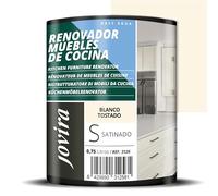 JOVIRA PINTURAS Pintura renovadora para Muebles de Cocina, acabado satinado al agua. Especial para renovar muebles de cocina, puertas, baños, etc. (750 Mililitros, Blanco Tostado) K-25