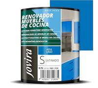 JOVIRA PINTURAS Pintura renovadora para Muebles de Cocina, acabado satinado al agua. Especial para renovar muebles de cocina, puertas, baños, etc. (750 Mililitros, Azul Lago) K-23