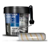 JOVIRA PINTURAS Pintura Suelos, Garajes y Pavimentos Deportivos en general, acabado Mate + Rodillo antigota 22 cm. (4 Litros, Azul + Rodillo antigota 22 cm) A-15-R