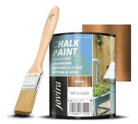 JOVIRA PINTURAS Pintura Tiza - Chalk Paint al Agua Mate + Pincel especial para madera. Renueva tus muebles con creatividad. (750 Mililitros, Bronce + Pincel) B-23-K