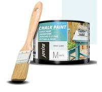 JOVIRA PINTURAS Pintura Tiza - Chalk Paint al Agua Mate + Pincel especial para madera. Renueva tus muebles con creatividad. (375 Mililitros, Verde Claro + Pincel)
