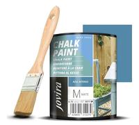JOVIRA PINTURAS Pintura Tiza - Chalk Paint al Agua Mate + Pincel especial para madera. Renueva tus muebles con creatividad. (750 Mililitros, Azul Intenso + Pincel)