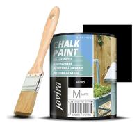 JOVIRA PINTURAS Pintura Tiza - Chalk Paint al Agua Mate + Pincel especial para madera. Renueva tus muebles con creatividad. (750 Mililitros, Negro + Pincel) B-26-K