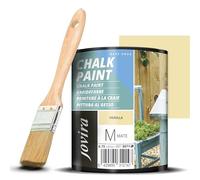 JOVIRA PINTURAS Pintura Tiza - Chalk Paint al Agua Mate + Pincel especial para madera. Renueva tus muebles con creatividad. (750 Mililitros, Vainilla + Pincel)