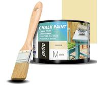 JOVIRA PINTURAS Pintura Tiza - Chalk Paint al Agua Mate + Pincel especial para madera. Renueva tus muebles con creatividad. (375 Mililitros, Vainilla + Pincel)
