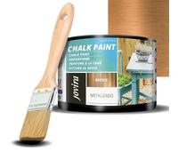 JOVIRA PINTURAS Pintura Tiza - Chalk Paint al Agua Mate + Pincel especial para madera. Renueva tus muebles con creatividad. (375 Mililitros, Bronce + Pincel) B-24-K