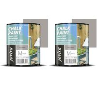 JOVIRA PINTURAS Pintura Tiza - Chalk Paint al Agua Mate. Renueva tus muebles con creatividad. (750 Mililitros, Gris Medio) B-20 (Paquete de 2)