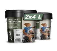 JOVIRA PINTURAS Pintura Ultramate Exterior/Interior Lavable, super cubriente, blanco. (2x4 Litros) A- 20