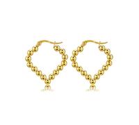 JOVIVI Pendientes de aro de oro para mujer, chapados en oro, hipoalergénicos, modernos, ligeros, grandes, 22G, Acero inoxidable, Sin piedra preciosa