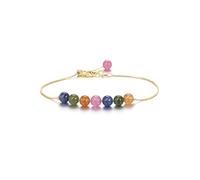 Jovivi - Pulsera de 7 chakras de 6 mm, perlas de piedra natural, cristal con cadena ajustable de oro, joyas, pulsera de felicidad, protección regalo para mujer niña SeourAnniversary, talla única