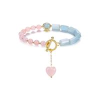 Jovivi - Pulsera de piedra natural para mujer, 6 mm, perla redonda e irregular rectángulo de piedra preciosa con OT, hebilla de joyería regalo para mujer, niña, cumpleaños, San Valentín, talla única