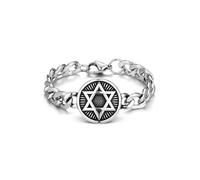 Jovivi Pulseras de plata para hombre, pulsera de cadena de plata retro de acero inoxidable para niños y hombres, joyería vikinga, regalos para hombres, cumpleaños, Navidad, San Valentín, Día del Padre
