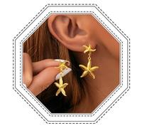 Jovono Boho Pendientes Estrella de mar Oro Estrella de mar Balancín Pendiente Verano Playa Estrellas Oreja Gotas para Mujeres, /, /, /