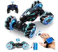 Jovow Coche Teledirigido para Niños, Coche RC 4WD de Cuatro Ruedas con Luces y Música, RC Stunt Car con Rotación de 360° y Control Gestual a 2.4 GHz, Regalo para Niños Niñas de 6 a 12 Años