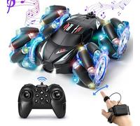 Jovow Coche Teledirigido para Niños, RC Stunt Car a 2.4 GHz con 4WD Rotación de 360 Grados Control Gestual Luces y Rociador de Agua, Perfecto como Regalo para Niños y Niñas de 6 7 8 9 10 11 12 Años