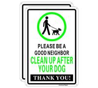 Jowanyo Letrero Clean Up After Your Dog, Please Be A Good Neighbor, 20 x 30 cm, aluminio reflectante, fácil de montar, protección UV, resistente a la intemperie, impermeable, tinta duradera, uso en