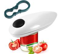 Jowenia Abrelatas eléctrico, tapa sin borde afilado con abrebotellas, abrelatas automático One Touch para personas mayores, aparato de cocina para artritis y manos débiles