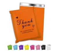 Jowlroel Thank You - Sobres de polietileno de 14.5 x 19 pulgadas, 50 unidades, impermeables y resistentes al desgarro para ropa, bolsas de correo fuertes con autosellado, bonitas bolsas de embalaje