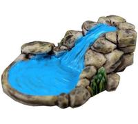 Jowxsx 1 kit de adornos de estanque en miniatura para jardín de hadas de paisaje azul para decoración de arroyo de montaña, accesorios de manualidades, esculturas y estatuas de jardín