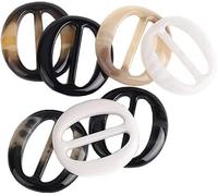 Jowxsx 6 clips de resina de moda de 5 cm para camiseta, anillos de camiseta, elegantes hebillas de bufanda, broches de cintura para cuello para mujeres y niñas, hebillas, sujetadores de suministros de