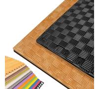 JOWY Tatami Puzzle 1x1m | 2 cm | Acabado F | Rojo/Negro, Marrón/Beige, Gris/Blanco, Lila/Naranja, Blanco/Verde Oliva, Verde/Amarillo, Rojo/Azul y Gris/Negro (Madera, 6 piezas (6 m²))