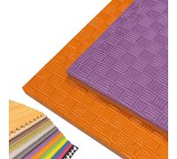 JOWY Tatami Puzzle 1x1m | 2 cm | Acabado F | Rojo/Negro, Marrón/Beige, Gris/Blanco, Lila/Naranja, Blanco/Verde Oliva, Verde/Amarillo, Rojo/Azul y Gris/Negro (Naranja/Lila, 6 Piezas (6 m²))