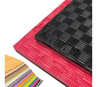 JOWY Tatami Puzzle para Gimnasio, Artes Marciales, Judo, Karate, Taekwondo, Yoga, Fitness y Zonas de Estiramiento | 1x1m | 2 cm Grosor | Acabado F | Color Rojo/Negro (2 Unidades)