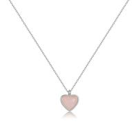 Joxevyia - Collar con colgante en forma de corazón de cristal de cornalina - Piedra en bruto - Delicados cristales curativos - Regalo de cumpleaños, San Valentín para ella, Piedra metálica, No