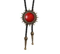 Joxevyia - Corbata de bolo para hombre, corbata de vaquero del suroeste, corbata de piedra roja solar para mujer, collar bolo vintage para mujer, Jbl025-flor solar, Único