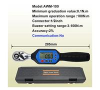 JOXLOVER Llave dinamométrica, Llave de torque digital 1/4 '' 3/8 1/2 PROFESIONAL PROFESSIONAL BIKE CARRIR DE CARRERO AJUSTE TORQUE LLANDO HERRAMIENTAS MANO Para coche y moto(AWM-100)