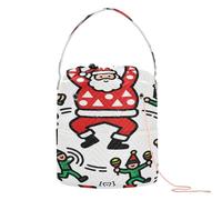 Joy Dancing - Bolsa organizadora de hilo de ganchillo de Papá Noel y elfos, bolsa de viaje portátil para viajes, suministros de punto de ganchillo