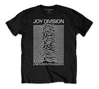 Joy Division Camiseta Unknown Pleasures Blanco On Negro Logo Oficial Hombre