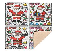Joy Give Love Peace Santa Collection - Alfombra de juego acolchada suave para bebé, para piso, ligera, para recién nacidos, bebés, niños pequeños, 50 x 50 pulgadas