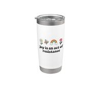 Joy is an Act of Resistance Rainbow Pride Month Human Rights Vaso térmico de acero inoxidable de doble pared