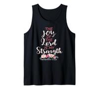 Joy of The Lord Is My Strength Escritura Christian Floral Camiseta sin Mangas
