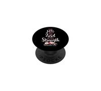 Joy of The Lord Is My Strength Escritura Christian Floral PopSockets PopGrip Adhesivo