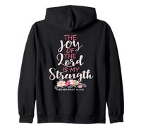 Joy of The Lord Is My Strength Escritura Christian Floral Sudadera con Capucha