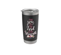 Joy Of The Lord Is My Strength Escritura Christian Floral Vaso térmico de acero inoxidable de doble pared