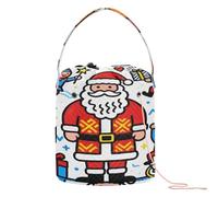 Joy To All Santa and Elves - Bolsa organizadora de hilo de ganchillo, bolsa de viaje portátil para viajes, suministros de punto de ganchillo